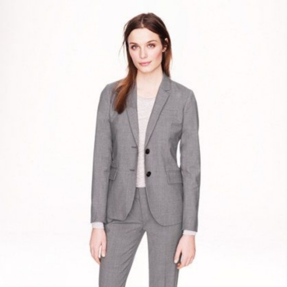 J crew gray blazer Tollegno bi-stretch wool 2P
